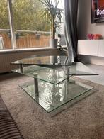 Glazen Salontafel uitvouwbaar met 3 Niveaus, Ophalen, Gebruikt, Vierkant, 50 tot 100 cm