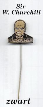 sp210  (zwart ) speldje van Sir Winston Churchill, Verzamelen, Gebruikt, Ophalen of Verzenden, Speldje of Pin, Overige onderwerpen
