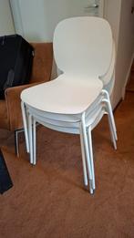 4 ikea stoelen, Ophalen, Gebruikt, Wit, Vier