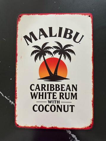 Vierkant vintage reclamebord van Malibu 20x30 beschikbaar voor biedingen