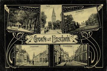 Groete uit Enschede - 5 afb - B-keus - 1912 gelopen beschikbaar voor biedingen