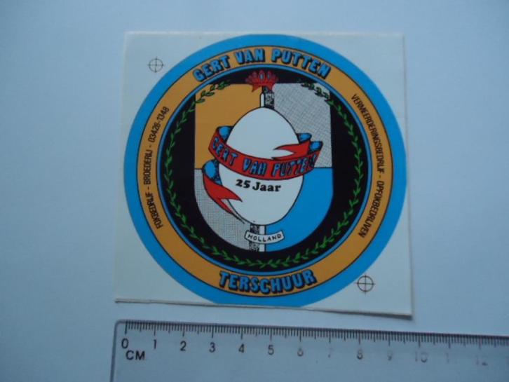 sticker oud Terschuur Gert v Putten broederij kip pluimvee, Verzamelen, Stickers, Zo goed als nieuw, Bedrijf of Vereniging, Verzenden
