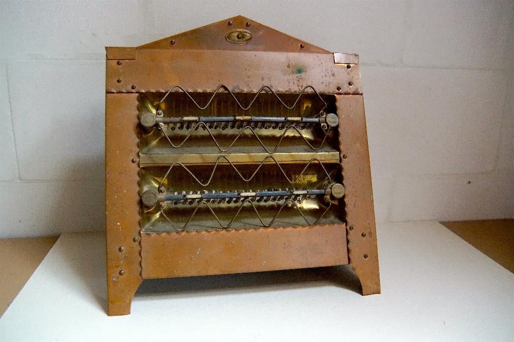 Koperen elektrisch straalkacheltje, Antiek en Kunst, Ophalen of Verzenden