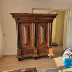 Groenlose Kollommenkast Massief Eiken - Prachtige Kast!, Antiek en Kunst, Ophalen of Verzenden