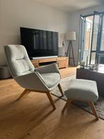 Fauteuil met hocker, Huis en Inrichting, Ophalen, Zo goed als nieuw, 75 tot 100 cm, 50 tot 75 cm