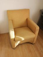 2x Leolux Dolcinea fauteuil stof design stoel geel, Gebruikt, Stof, Designer, Ophalen