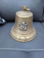 Grote oude koperen bel met engelmotief, Antiek en Kunst, Antiek | Koper en Brons, Ophalen of Verzenden, Koper