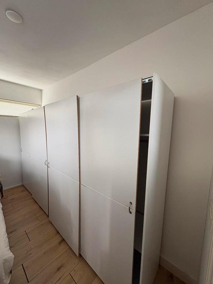 2x Witte Kledingkast (170x55x195cm) - Zelf demonteren, Huis en Inrichting, Kasten | Kledingkasten, Gebruikt, 150 tot 200 cm, 50 tot 75 cm