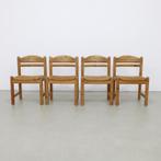 4x Dining Chair in Pinewood and Rattan by Lindebjerg Denmark, Gebruikt, Ophalen