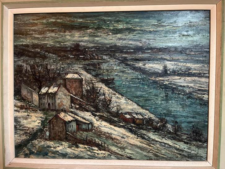Klassiek Winters Landschap Schilderij Frans Ronda., Antiek en Kunst, Kunst | Schilderijen | Klassiek, Ophalen