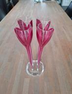 Set van vier roze Moët & Chandon  champagne flutes, Ophalen of Verzenden, Zo goed als nieuw, Glas, Glas of Glazen