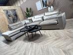 ZGAN Luxe Hotel Chique Velvet Hoekbank - Champagne - 310x250, Ophalen, Hoekbank, 300 cm of meer, Zo goed als nieuw