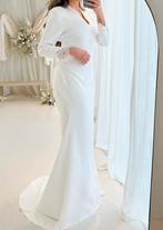 Trouwjurk met parels, Kleding | Dames, Ophalen of Verzenden, Zo goed als nieuw, Wit, Trouwjurk