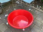 Grote ronde rode plastic teil, kuip, ton, waterbadje Ø 75 cm, Ophalen