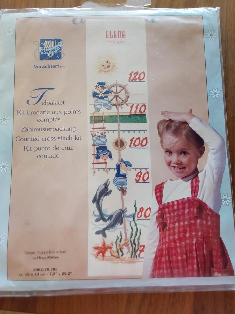 Groeimeter Vervaco happy sailor, Ophalen of Verzenden, Nieuw, Borduurpakket