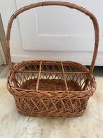 Vintage rieten/rotan flessenrek, Ophalen of Verzenden, Zo goed als nieuw
