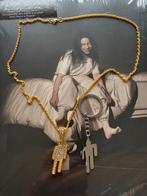 Gouden Billie Eilish Blohsh ketting zilveren sleutelhanger, Verzenden, Nieuw, Goud, Overige materialen