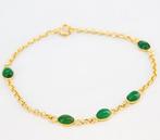 Gouden armband met smaragd weekend Opruiming, Verzenden, Nieuw, Goud