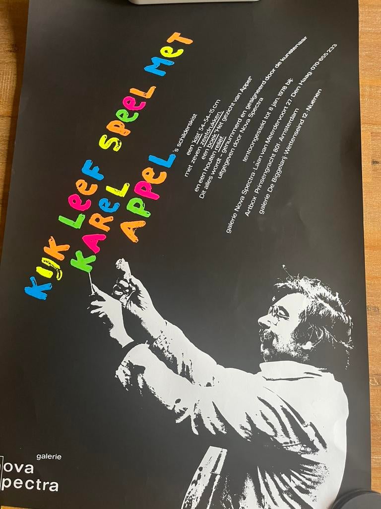 Unieke tentoonstellingsaffiche van Karel Appel 1977, Verzamelen, Posters, Zo goed als nieuw, Overige onderwerpen, A1 t/m A3, Rechthoekig Staand
