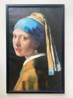 Meisje met de parel op doek, inclusief dunne zwarte lijst, Antiek en Kunst, Kunst | Schilderijen | Klassiek, Ophalen