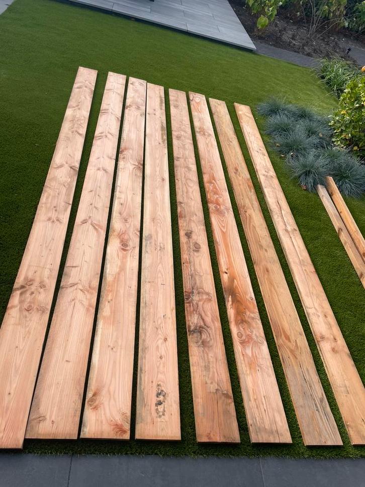 Nieuwe Geschaafde DOUGLAS planken 2,2x20x 385cm, Tuin en Terras, Palen, Balken en Planken, Nieuw, Planken, 250 cm of meer, Ophalen