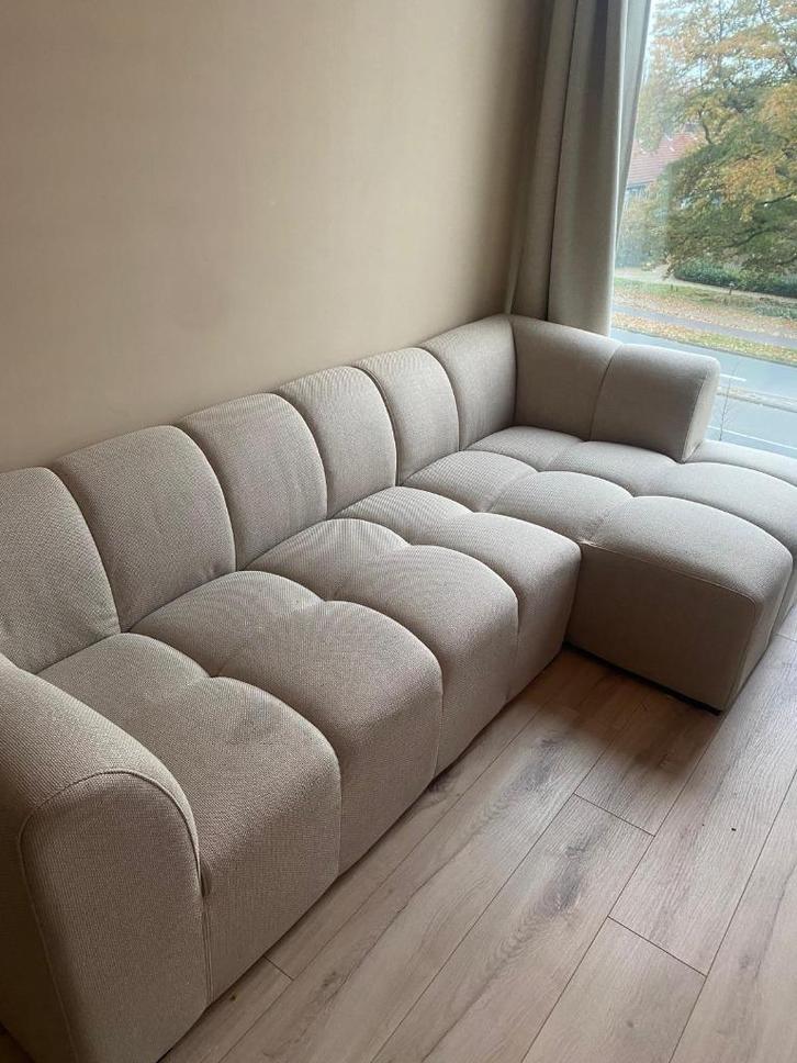 Beige hoekbank  JYSK model ALLESE, Huis en Inrichting, Banken | Sofa's en Chaises Longues, Gebruikt, Driepersoons, 200 tot 250 cm