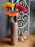 Houten vaas voor droogbloemen - kunstbloemen | EIKENHOUT | h, Minder dan 50 cm, Nieuw, Overige materialen, Ophalen of Verzenden