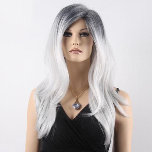 Gothic Horror pruik lang haar in laagjes ombre gri, Sieraden, Tassen en Uiterlijk, Uiterlijk | Haarverzorging, Nieuw, Pruik of Haarverlenging