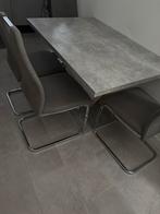 Betonlook en grijs 120x80 (uitschuifbaar 160), Ophalen, Gebruikt, 100 tot 150 cm, 50 tot 100 cm