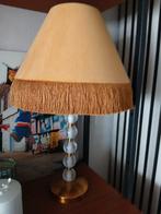 Sjieke Gouden Schemerlamp met Franjes, Huis en Inrichting, Gebruikt, Sjiek, Ophalen of Verzenden, Glas
