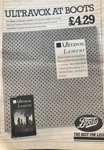 Paginagrote A3 advertentie ULTRAVOX Lament release, Ophalen of Verzenden