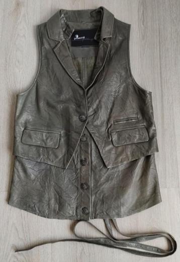 GOOSECRAFT Olijfkleur Lams??-Leren Gilet maat M beschikbaar voor biedingen