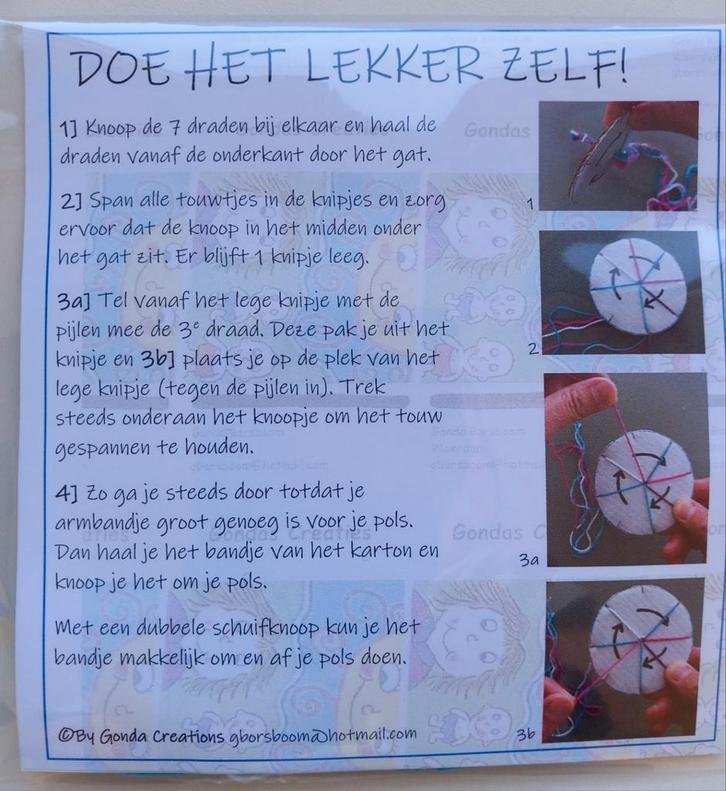 Gondas Creaties "DOE HET LEKKER ZELF" pakket armbandje maken, Sieraden, Tassen en Uiterlijk, Armbanden, Nieuw, Ophalen of Verzenden