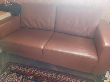 Leren bank 2 zits 186x90x60cm beschikbaar voor biedingen