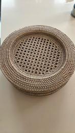 6 rotan white wash onderborden vintage zgan, Ophalen, Zo goed als nieuw, Bord