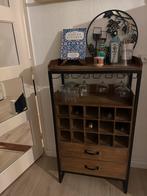 Wijnkastje / Drankkast, Huis en Inrichting, Kasten | Dressoirs, Gebruikt, Metaal, Met lade(s), 25 tot 50 cm