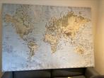 Wereldkaart op canvas, Huis en Inrichting, Ophalen, Zo goed als nieuw