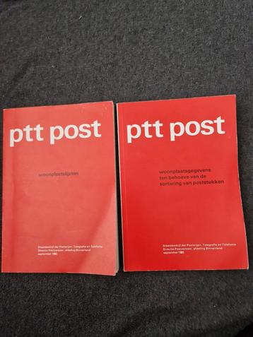PTT Post, woonplaatsenlijsten/woonplaatsgegevens poststukken