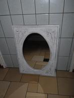 Brocante Spiegel - Wit, Huis en Inrichting, Woonaccessoires | Spiegels, Ophalen, Minder dan 50 cm, Gebruikt, Minder dan 100 cm