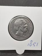 1 gulden 1851 Koning Willem III, Postzegels en Munten, Munten | Nederland, 1 gulden, Koning Willem III, Zilver, Ophalen of Verzenden