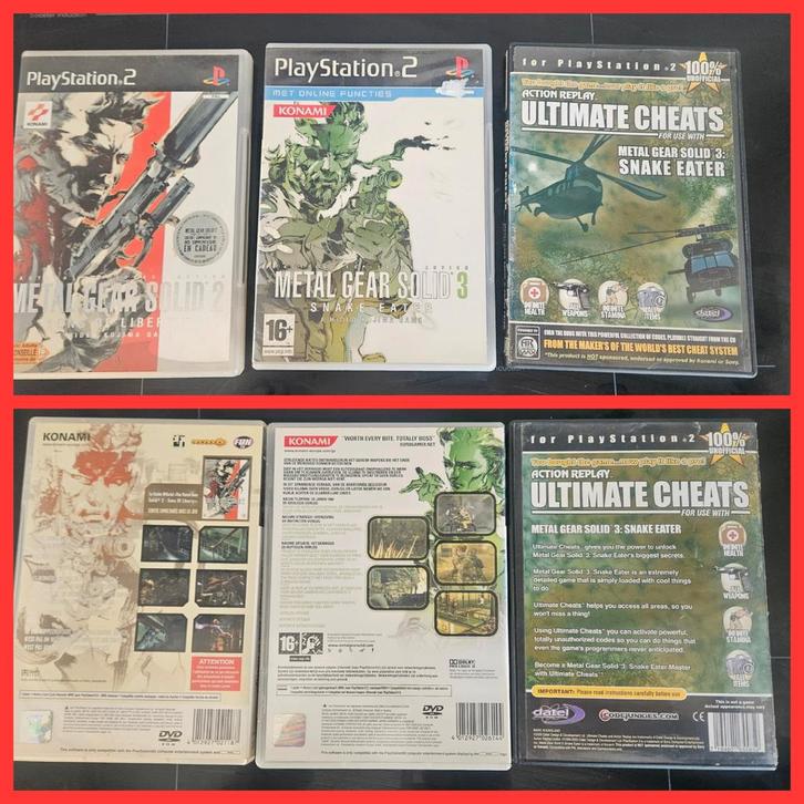 Metal Gear Solid 2+3 + Cheats PS2 - Retro Set, Spelcomputers en Games, Games | Overige, Ophalen of Verzenden