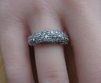 zilveren ring met schitterende steentjes [449], Verzenden, Dame, Zilver, Zilver