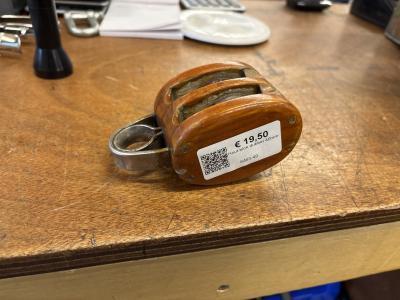 Hout blok dubbel 40mm, Watersport en Boten, Bootonderdelen, Gebruikt