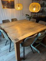 Robuuste Eiken Eettafel Vierkant 160x160, Huis en Inrichting, Tafels | Eettafels, Ophalen, Gebruikt, 150 tot 200 cm, Vijf personen of meer