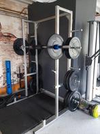 Squatrack + Bench Press / RIG / Multi Fitness Squat Rek., Ophalen of Verzenden, Zo goed als nieuw, Benen, Fitnessbank