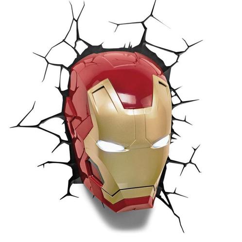 Marvel Iron Man 3D LED wandlamp Masker (NIEUW), Huis en Inrichting, Lampen | Wandlampen, Nieuw, Kunststof, Ophalen of Verzenden