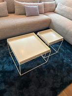 Hay tray bijzettafeltjes wit, Huis en Inrichting, Tafels | Bijzettafels, Ophalen, Gebruikt, Rechthoekig, Minder dan 55 cm
