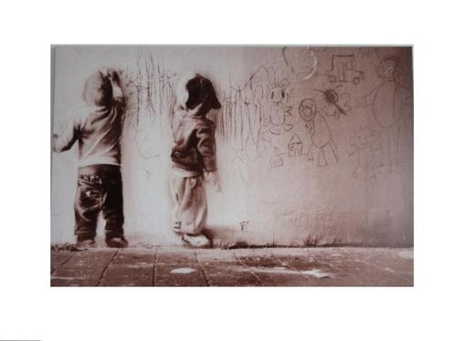 " Children " Prachtig art print op canvasdoek, Antiek en Kunst, Kunst | Schilderijen | Modern, Ophalen of Verzenden