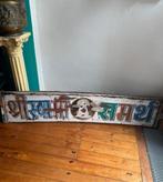 Fraai groot oud houten bord uit india  met oa budha 185/38, Ophalen of Verzenden