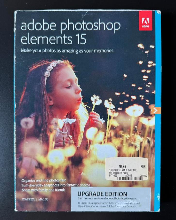 Adobe Photoshop Elements 15, Computers en Software, Ontwerp- en Bewerkingssoftware, Gebruikt, Ophalen of Verzenden